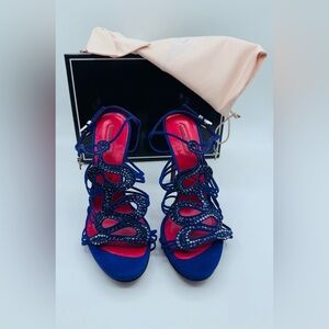 Cesare Paciotti Serpent Snake Dagger Blade Strappy Heels | Size EU 41 NIB